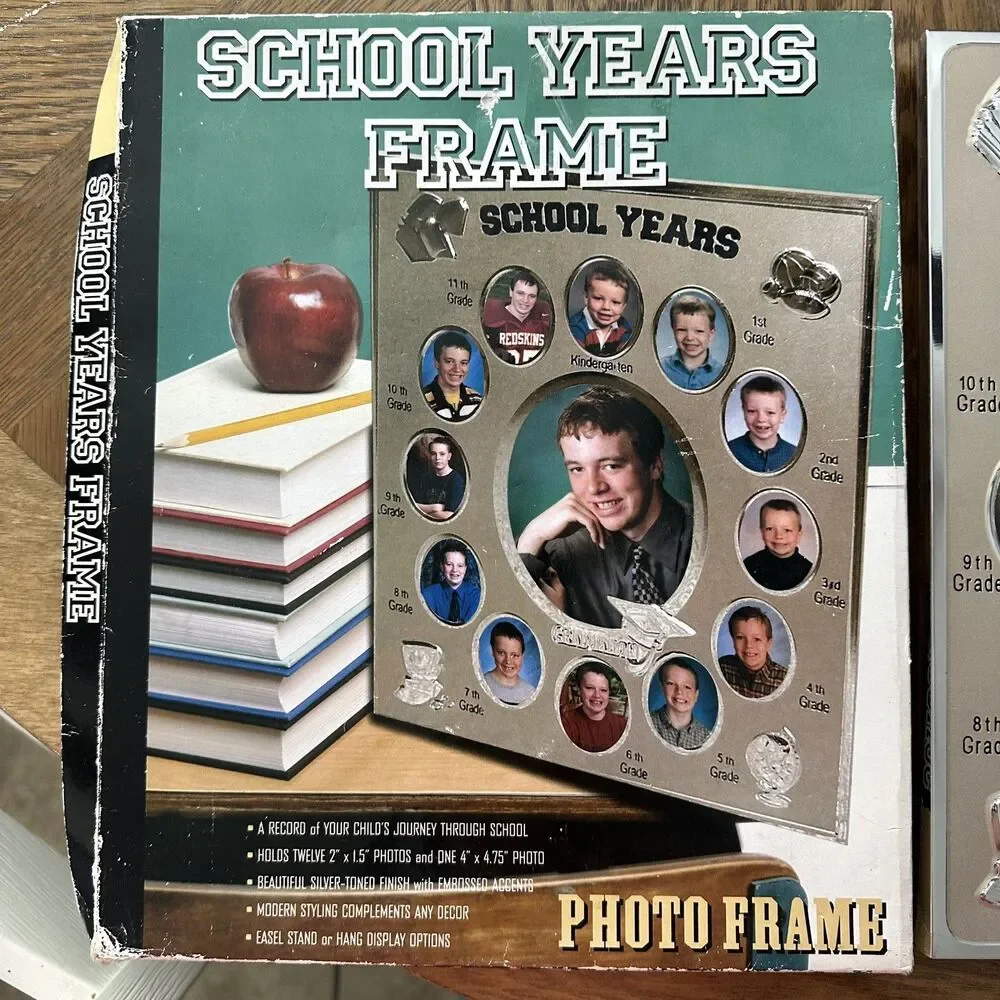 NEW School Years Silver Metal Frame | Photo K-12 | Modern Style 12 x 10 in